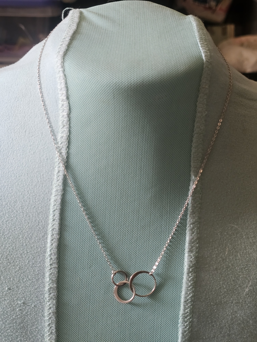Classic Interlocking Circles Silver Necklace - Women Jewelry